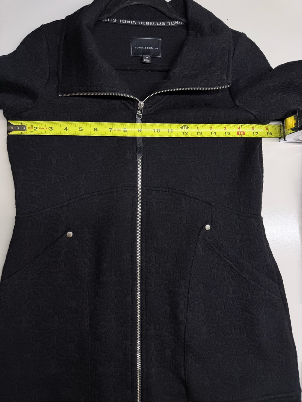 Tonia DeBellis Molly Jacket Logo Damask Black M - Picture 8 of 10